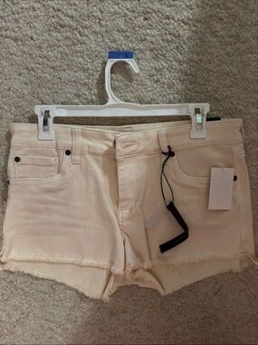 STS Blue Cream Frayed Hem Denim Shorts